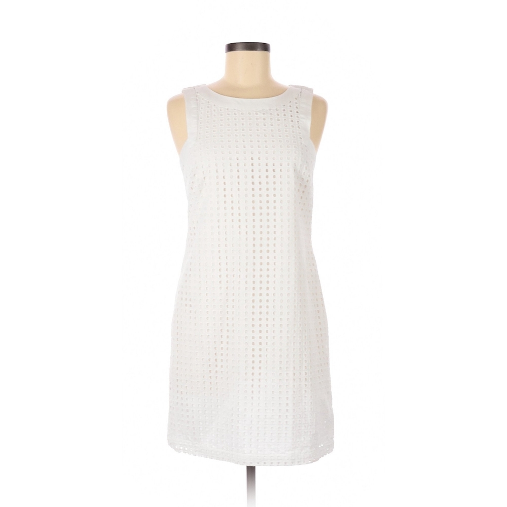Banana Republic White Shift Eyelet Dress 4